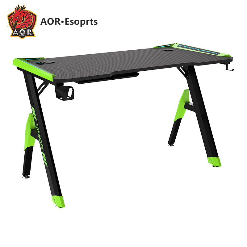 Экологичный интегрированный игровой стол R-образной формы с подсветкой RGB