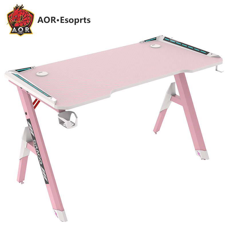 Экологичный интегрированный игровой стол R-образной формы с подсветкой RGB