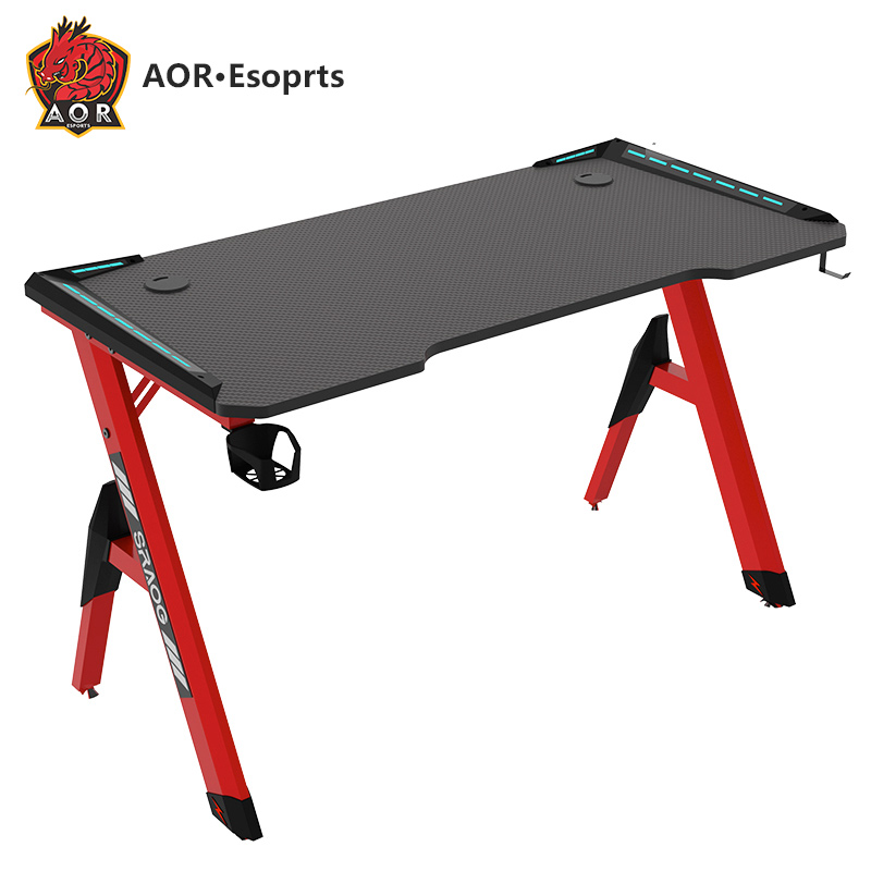 Экологичный интегрированный игровой стол R-образной формы с подсветкой RGB