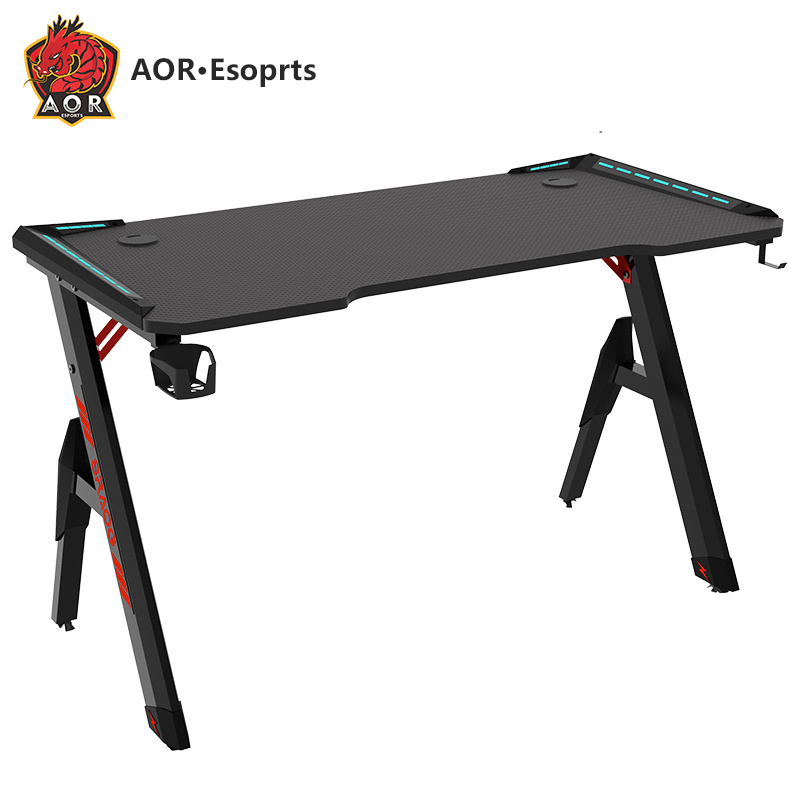 Экологичный интегрированный игровой стол R-образной формы с подсветкой RGB